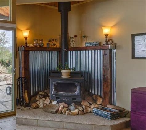 sheet metal wood stove surround|pictures of wood stove surrounds.